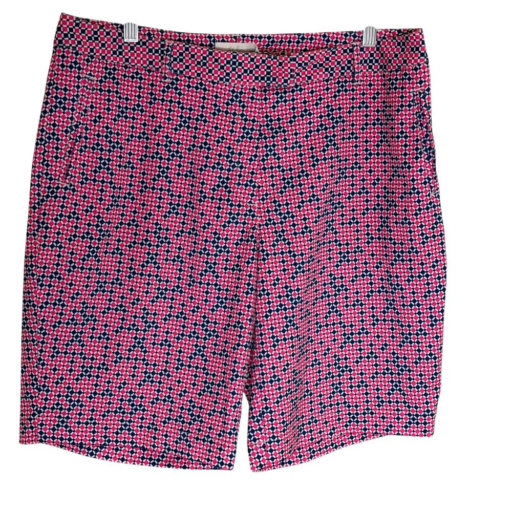 Lady Hagen HydroDri Golf Shorts Bon Voyage Checker Pink Intense 12 NWT